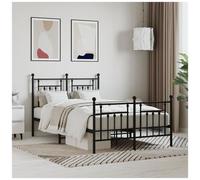 VIDAXL - Giroletto Con Testiera E Pediera Metallo Nero 120x200 Cm - SPEDIZIONE GRATUITA