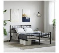 vidaXL Giroletto con Testiera e Pediera Metallo Nero 120x200 cm