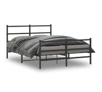 vidaXL Giroletto con Testiera e Pediera Metallo Nero 135x190 cm