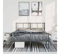 vidaXL Giroletto con Testiera e Pediera Metallo Nero 135x190 cm