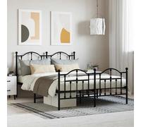 vidaXL Giroletto con Testiera e Pediera Metallo Nero 140x190 cm