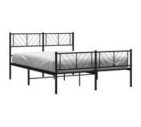 vidaXL Giroletto con Testiera e Pediera Metallo Nero 140x190 cm