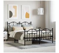 AX Giroletto Nero 207x146x97cm Testiera Pediera Doghe Gambe Letto Dormire 353458