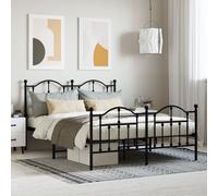 vidaXL Giroletto con Testiera e Pediera Metallo Nero 150x200 cm