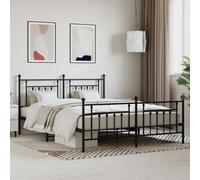 VIDAXL - Giroletto Con Testiera E Pediera Metallo Nero 160x200 Cm - SPEDIZIONE GRATUITA