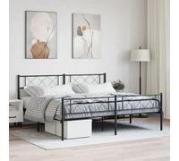 vidaXL Giroletto con Testiera e Pediera Metallo Nero 193x203 cm