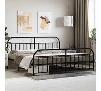 VIDAXL - Giroletto Con Testiera E Pediera Metallo Nero 200x200 Cm - SPEDIZIONE GRATUITA