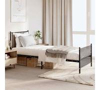 vidaXL Giroletto con Testiera e Pediera Metallo Nero 80x200 cm