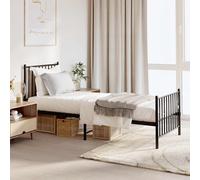 vidaXL Giroletto con Testiera e Pediera Metallo Nero 80x200 cm