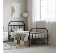 VIDAXL - Giroletto Con Testiera E Pediera Metallo Nero 90x190 Cm - SPEDIZIONE GRATUITA