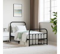 VIDAXL - Giroletto Con Testiera E Pediera Metallo Nero 90x190 Cm - SPEDIZIONE GRATUITA