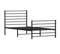 VIDAXL - Giroletto Con Testiera E Pediera Metallo Nero 90x200 Cm - SPEDIZIONE GRATUITA
