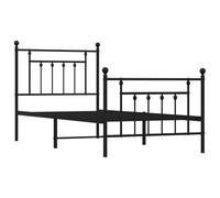 vidaXL Giroletto con Testiera e Pediera Metallo Nero 90x200 cm