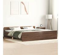 vidaXL Giroletto con Testiera e Pediera Rovere Marrone 160x200 cm