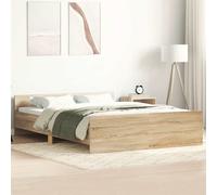 vidaXL Giroletto con Testiera e Pediera Rovere Sonoma 140x200 cm
