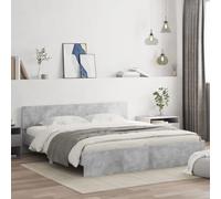 vidaXL Giroletto con Testiera Grigio Cemento 160x200 cm