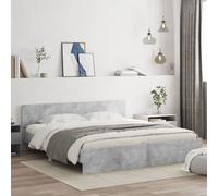 vidaXL Giroletto con Testiera Grigio Cemento 200x200 cm