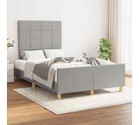 vidaXL Giroletto con Testiera Grigio Chiaro 120x200 cm in Tessuto