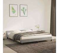 vidaXL Giroletto con Testiera Grigio Chiaro 160x200 cm in Velluto