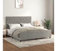 vidaXL Giroletto con Testiera Grigio Chiaro 180x200 cm in Velluto