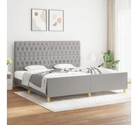 vidaXL Giroletto con Testiera Grigio Chiaro 200x200 cm in Tessuto