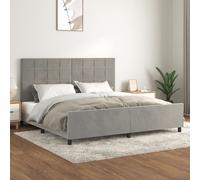 vidaXL Giroletto con Testiera Grigio Chiaro 200x200 cm in Velluto
