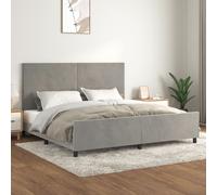 vidaXL Giroletto con Testiera Grigio Chiaro 200x200 cm in Velluto