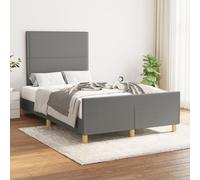vidaXL Giroletto con Testiera Grigio Scuro 120x200 cm in Tessuto