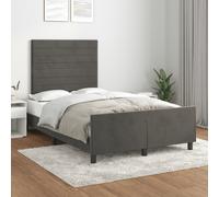 vidaXL Giroletto con Testiera Grigio Scuro 120x200 cm in Velluto