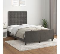 vidaXL Giroletto con Testiera Grigio Scuro 120x200 cm in Velluto