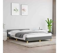 AX Giroletto Grigio 193x146x50cm Testiera Doghe truciolare Letto Legno + 347408