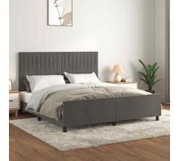 VIDAXL - Giroletto Con Testiera Grigio Scuro 160x200 Cm In Velluto - SPEDIZIONE GRATUITA