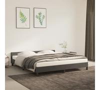 vidaXL Giroletto con Testiera Grigio Scuro 180x200 cm in Velluto