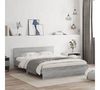 vidaXL Giroletto con Testiera Grigio Sonoma 140x200 cm