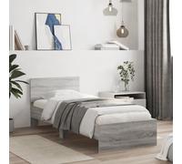 VIDAXL - Giroletto Con Testiera Grigio Sonoma 90x200cm Legno Multistrato - SPEDIZIONE GRATUITA