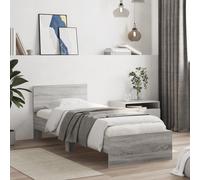 vidaXL Giroletto con Testiera Grigio Sonoma 90x200cm Legno Multistrato