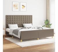 vidaXL Giroletto con Testiera Grigio Tortora 160x200 cm in Tessuto