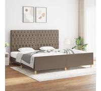 vidaXL Giroletto con Testiera Grigio Tortora 200x200 cm in Tessuto