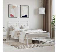 VIDAXL - Giroletto Con Testiera In Metallo Bianco 120x200 Cm - SPEDIZIONE GRATUITA