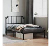 vidaXL Giroletto con Testiera in Metallo Nero 107x203 cm