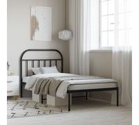 VIDAXL - Giroletto Con Testiera In Metallo Nero 107x203 Cm