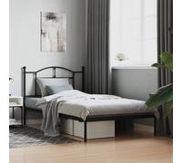 vidaXL Giroletto con Testiera in Metallo Nero 107x203 cm