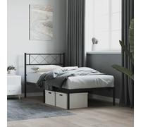 vidaXL Giroletto con Testiera in Metallo Nero 107x203 cm