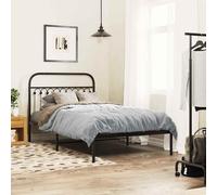 vidaXL Giroletto con Testiera in Metallo Nero 107x203 cm