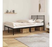 VIDAXL - Giroletto Con Testiera In Metallo Nero 120x190 Cm - SPEDIZIONE GRATUITA