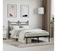VIDAXL - Giroletto Con Testiera In Metallo Nero 120x190 Cm - SPEDIZIONE GRATUITA