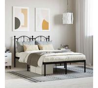 vidaXL Giroletto con Testiera in Metallo Nero 120x200 cm