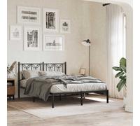 vidaXL Giroletto con Testiera in Metallo Nero 135x190 cm