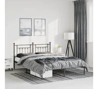 vidaXL Giroletto con Testiera in Metallo Nero 135x190 cm