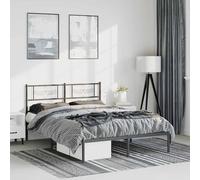 vidaXL Giroletto con Testiera in Metallo Nero 135x190 cm